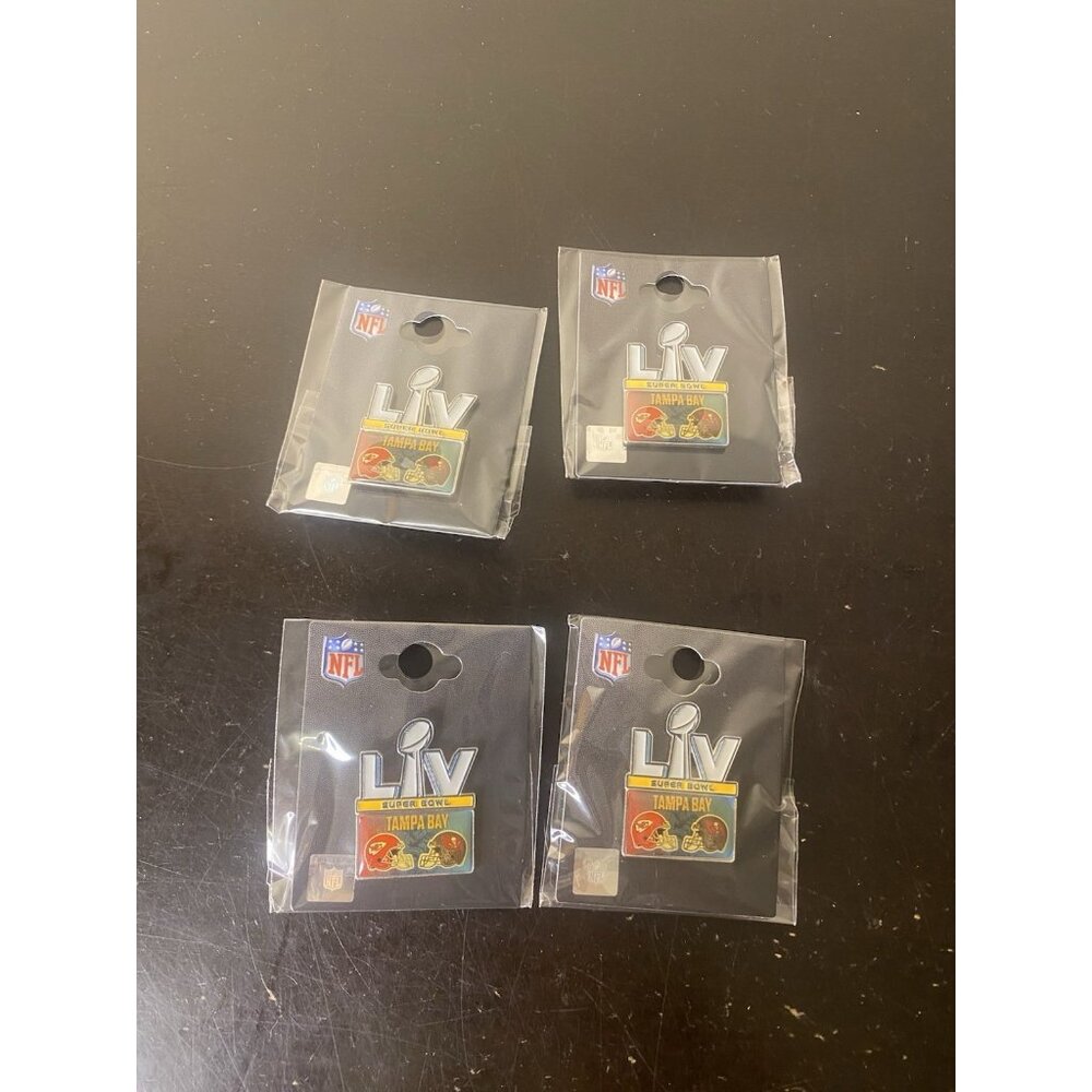 Lot Of 4 Super Bowl LV 55 Lapel Pin Tampa Bay Buccaneers Kansas City Chiefs NFL